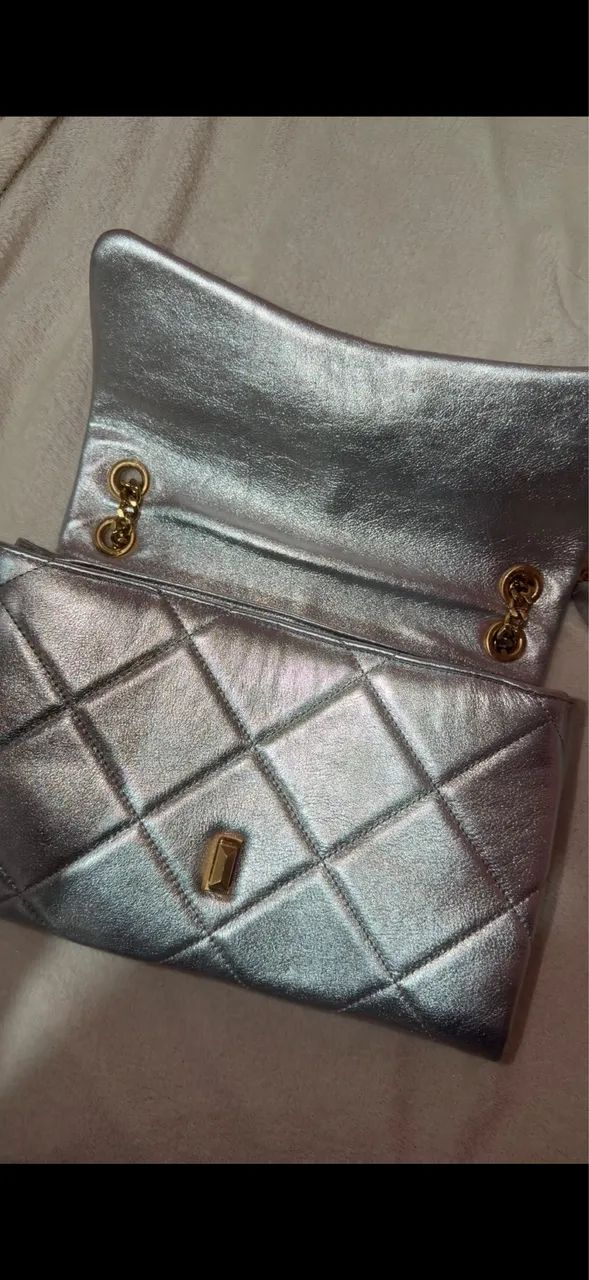 Bolsa Tiracolo Prateada Arezzo - Foto 4