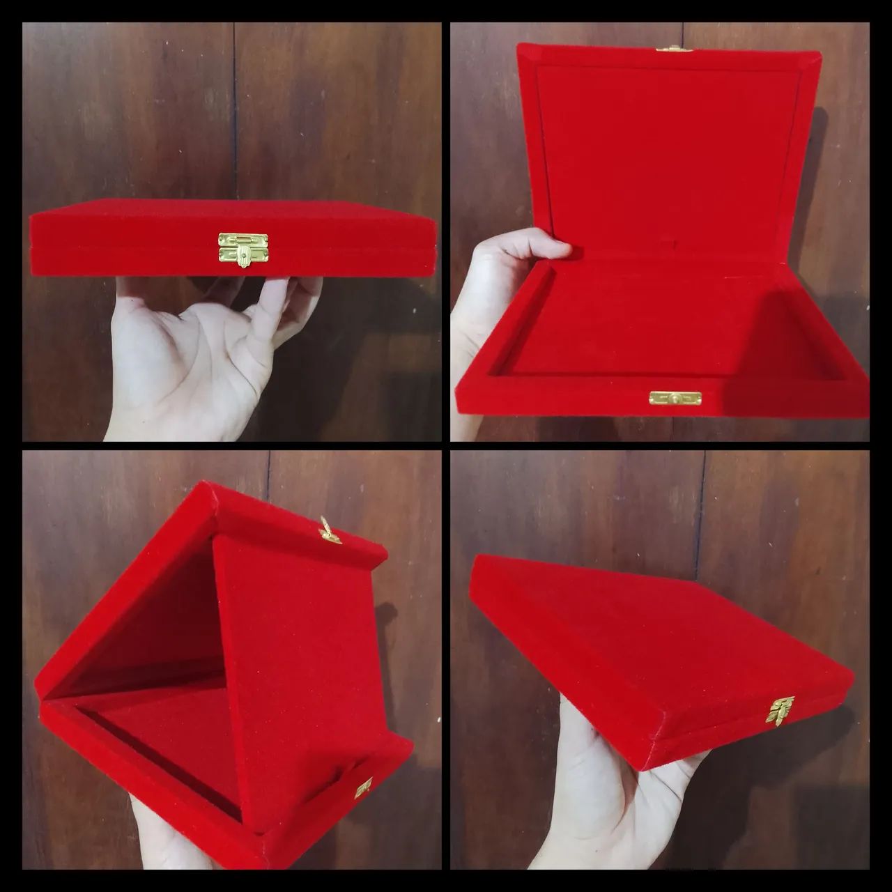 Porta jóias aveludado vermelho