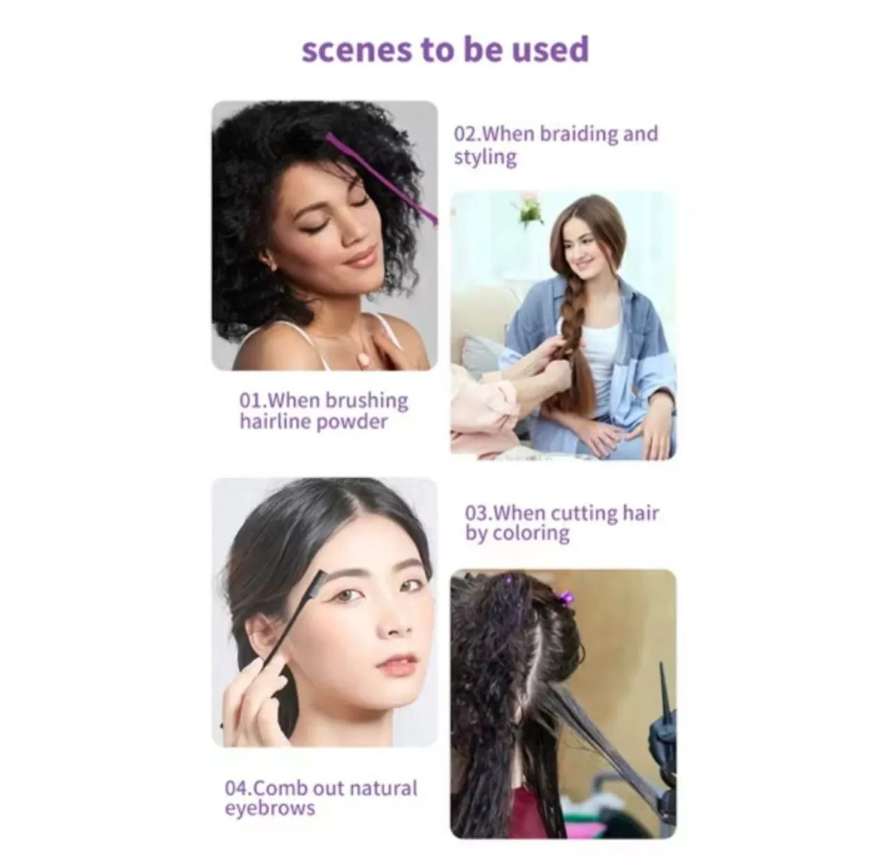 Kit Escova e Pentes Profissionais para Cabelo - 3 Peças - Foto 3