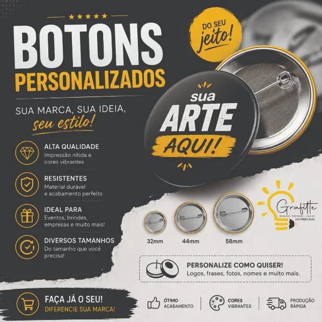 Bottons Personalizados com sua logo!!