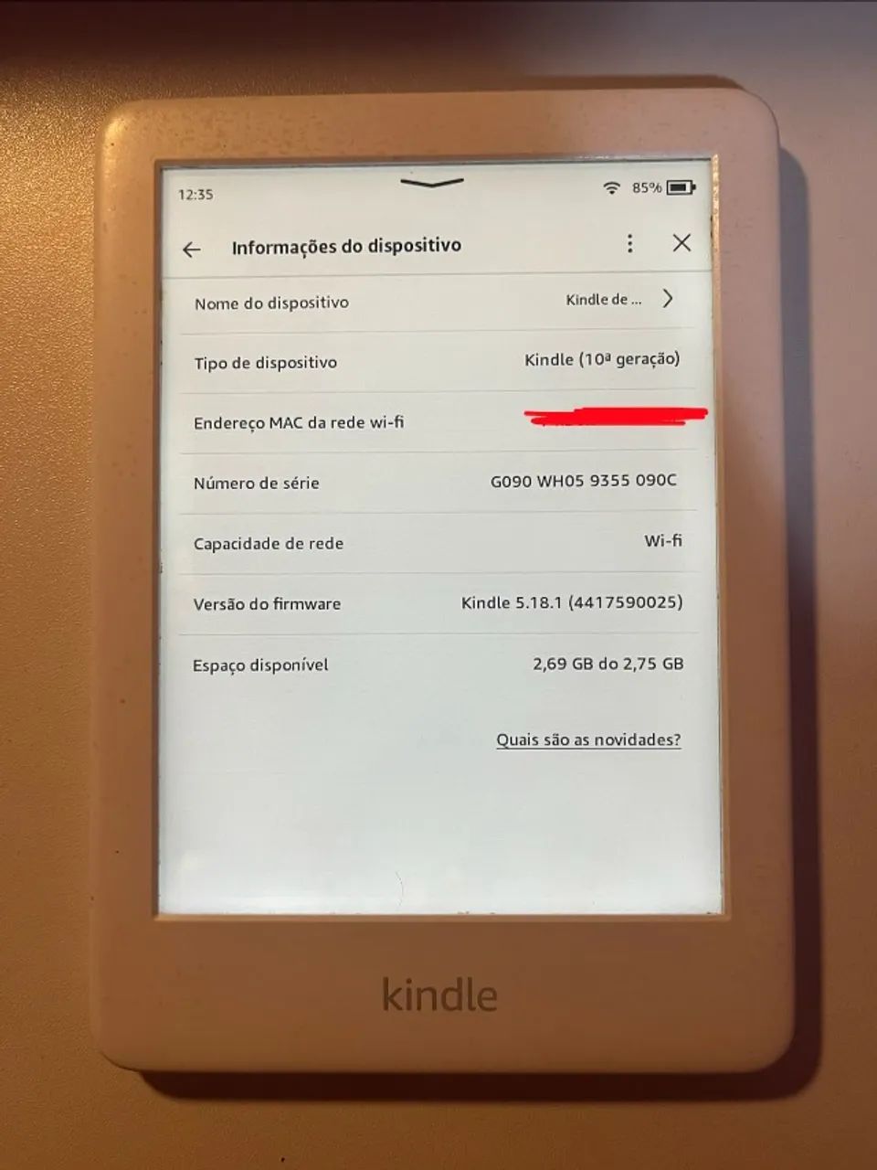 Kindle (10ª geração) branco 