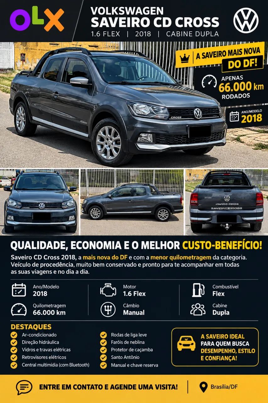 Volkswagen Saveiro CROSS 1.6 T.FLEX 16V CD 2018