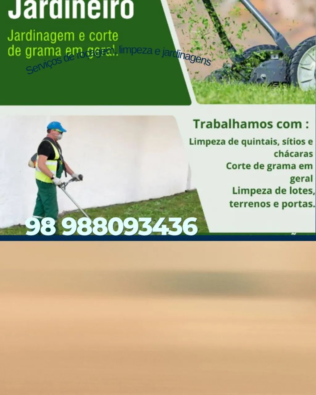 Roçagem pequena e grandes com equipe 