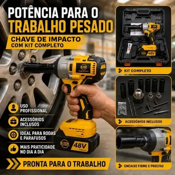Parafusadeira e Furadeira de Impacto B-TEK Modelo BT-DZ13 NOVA - Foto 3