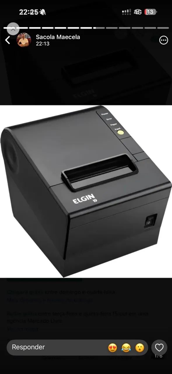 Impressora De Cupon Elgin 19 - Ethernet (rede) / Usb Nfce