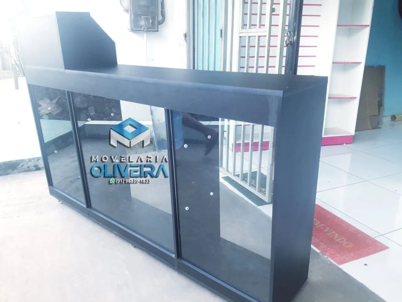 Balcão vitrine frontal e caixa no mdf preto fabricamos diversos modelos  - Foto 3