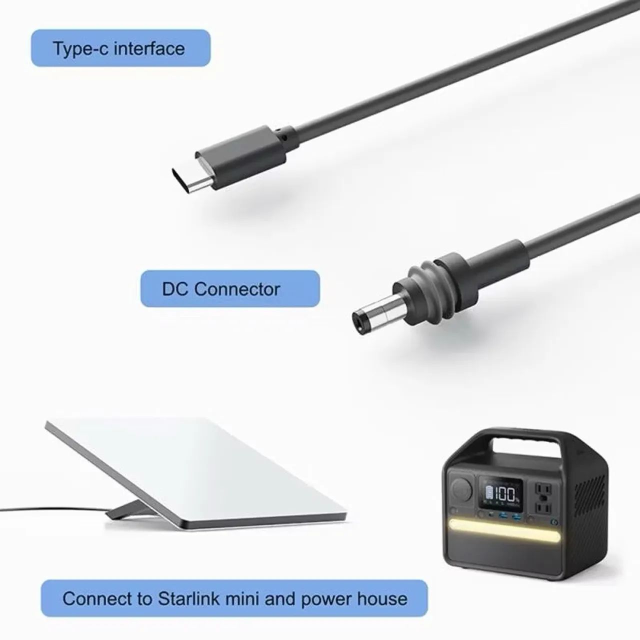 CABO CARREGADOR USB-C 3M P/ STARLINK MINI - Foto 3