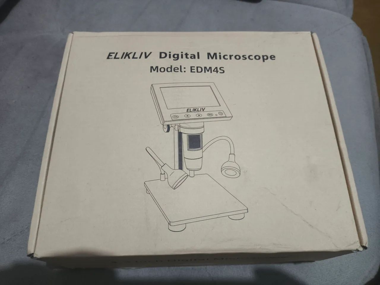  Elikliv edm4s microscópio digital com luz led 4.3 polegadas 1000x 1080p eletronica