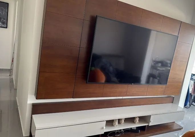 Rack madeira com painel 