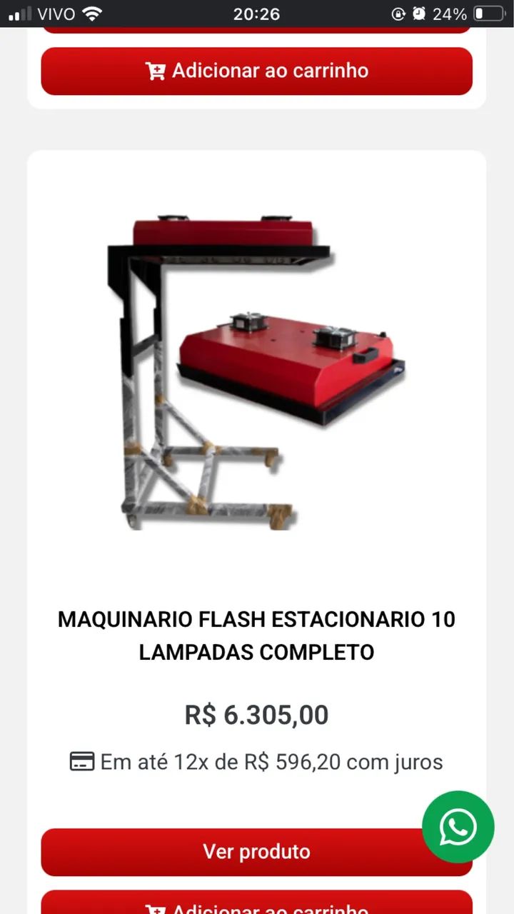 Flash cure 10 lâmpadas estacionário completo 