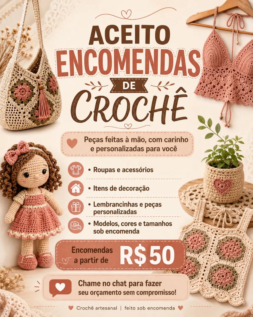 Encomendas de crochê