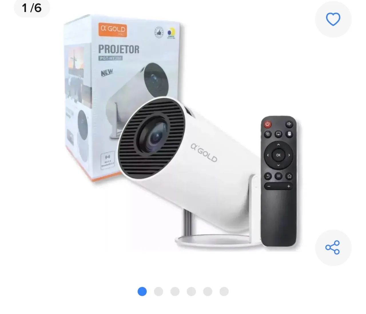 Mini Projetor Portátil 4K Android Full HD Wi-Fi 5G