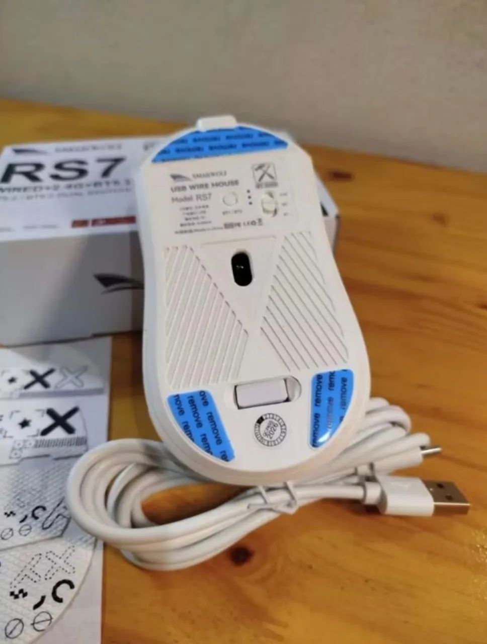 Mouse Gamer SMAILWOLF RS7 Lacrado Branco  - Foto 4