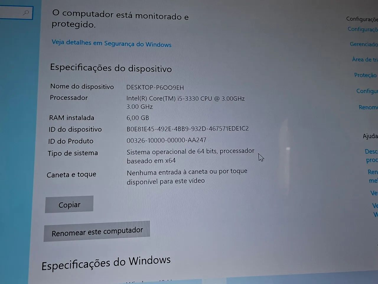 Computador Intel Core i5 6GB RAM + HD 480GB