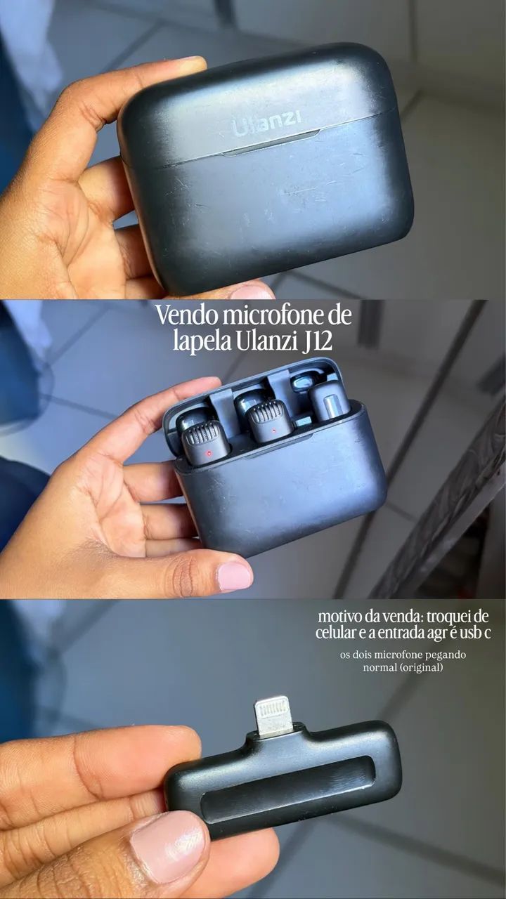 Microfone de lapela ulanzi 