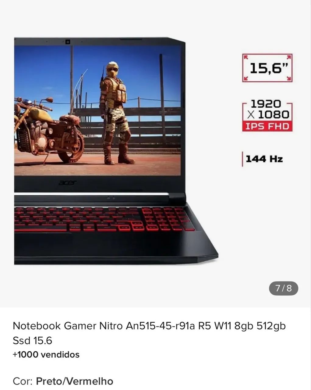 ? NOTEBOOK GAMER ACER NITRO 5 ? ESTADO DE ZERO! ? - Foto 3