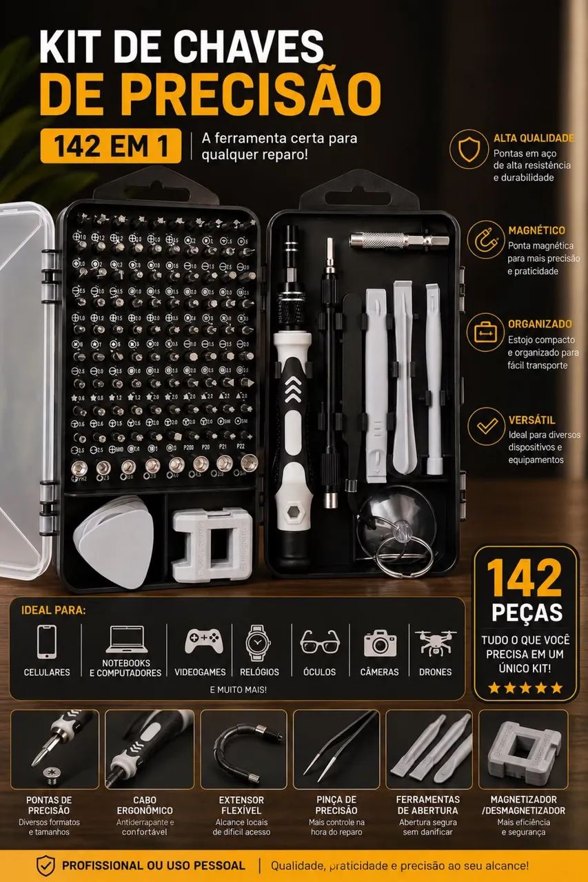 Kit chaves de precisão 142 peças  - Foto 3