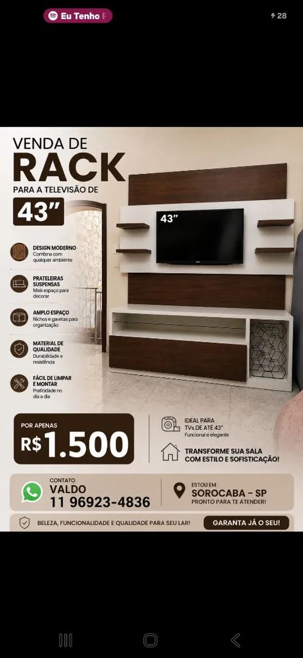 Rack com painel