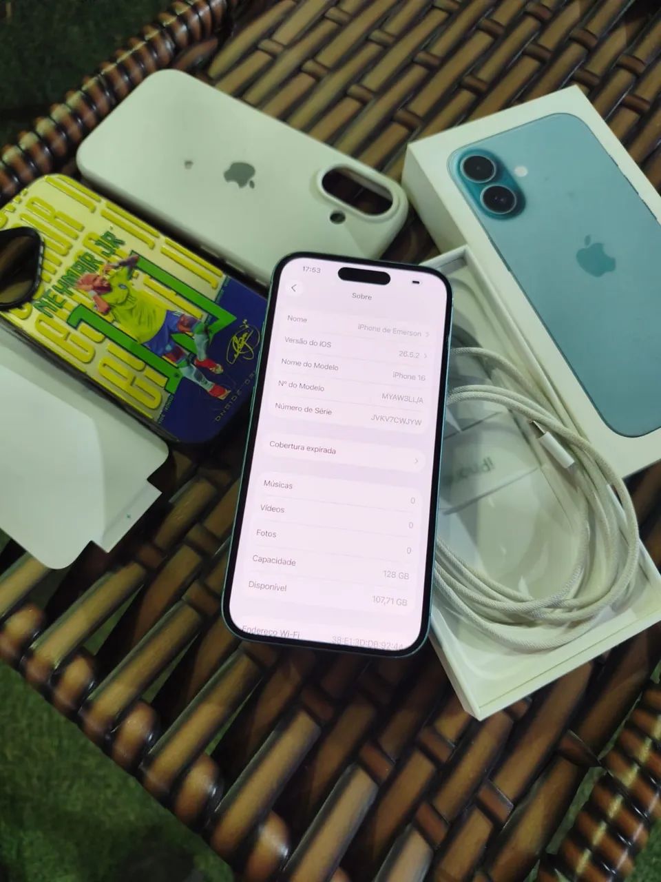 iPhone 16 verde 128GB na caixa com cabo e caixa - Foto 4