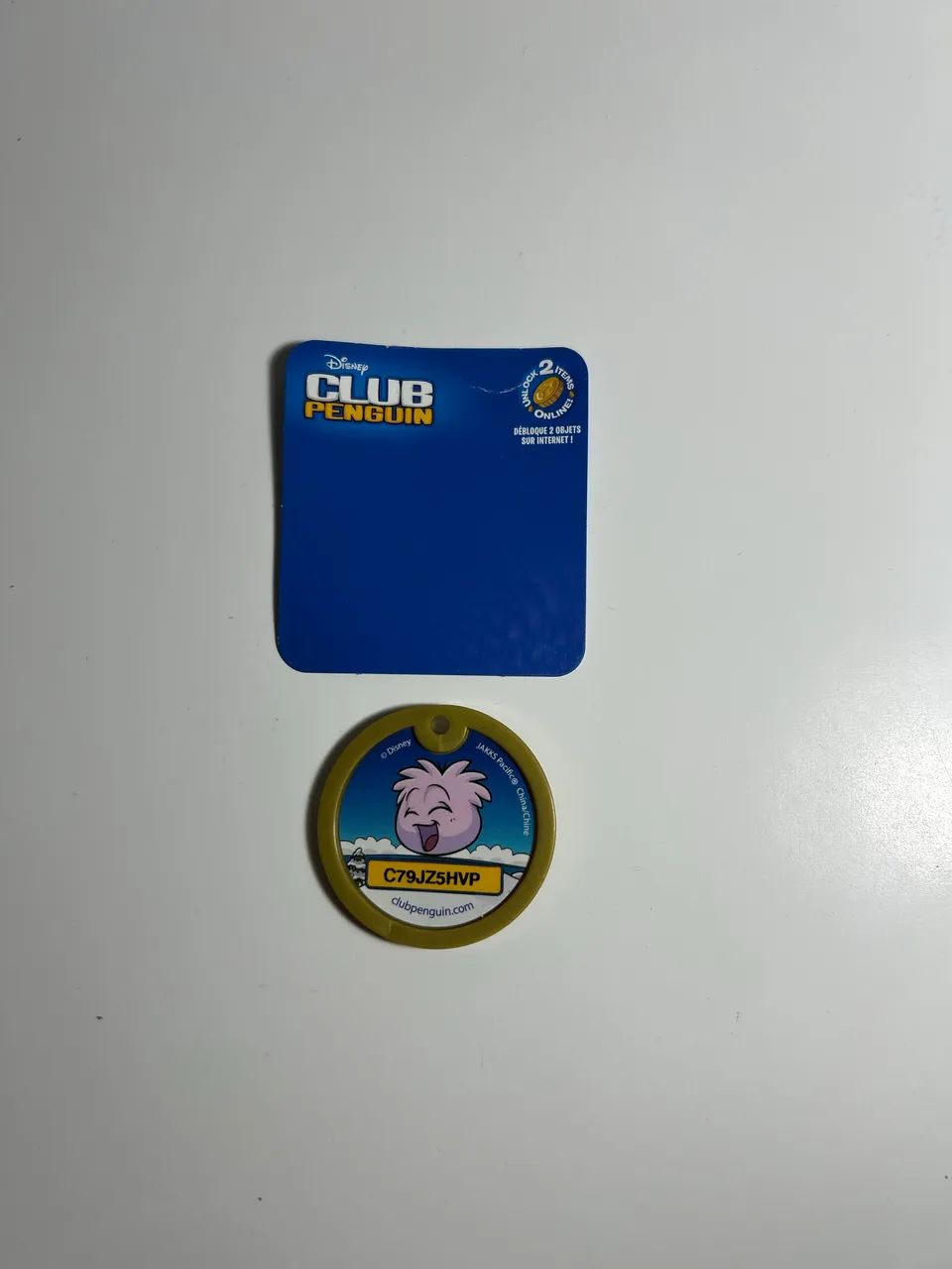 Original Club Penguin Disney Puffle Pink Coin, Used, Perfect Condition