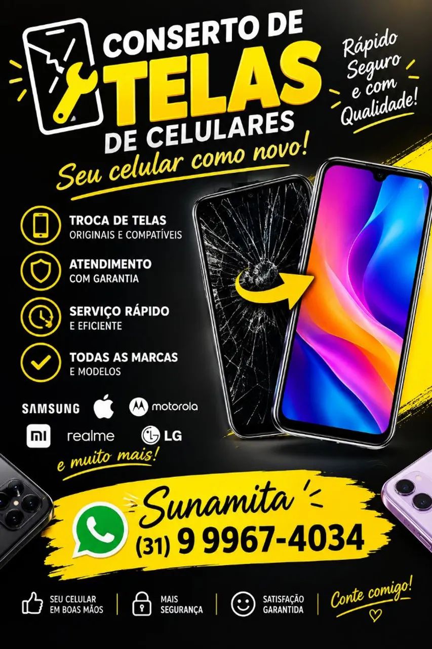 Conserto de telas quebradas 