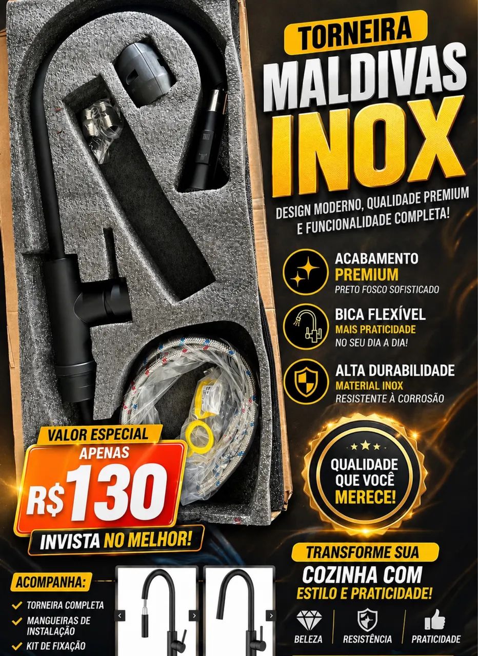 Torneira luxuosa inox (LEIA O ANÚNCIO)
