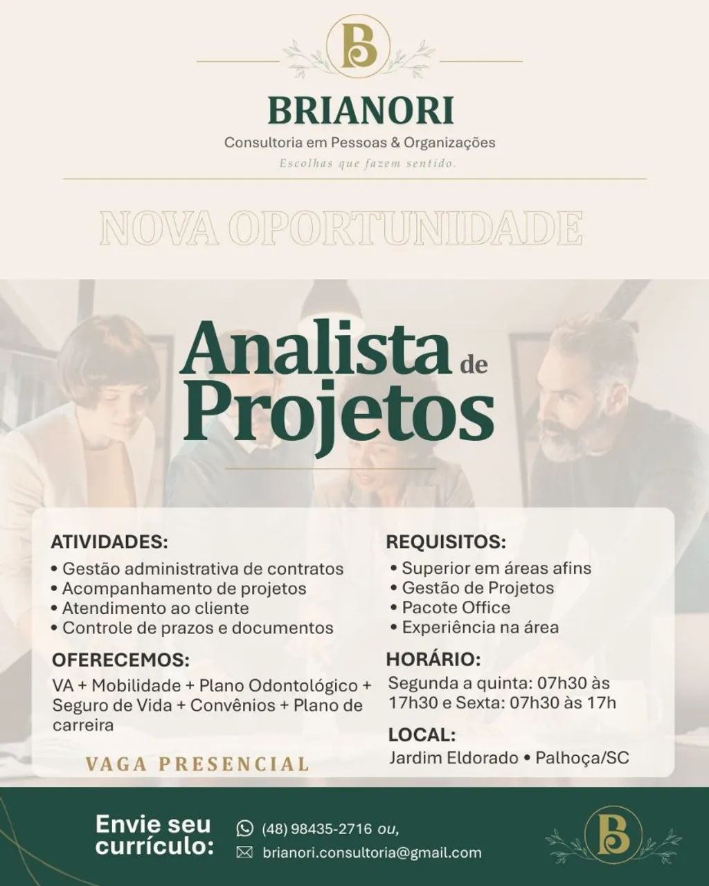 Vaga Analista de Projetos