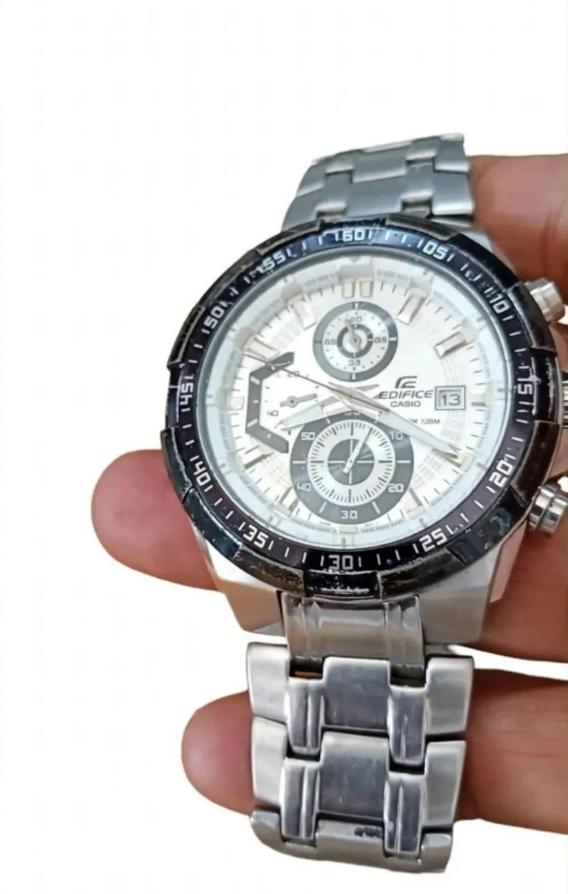 Relógio Casio Masculino Edifice Cronógrafo EFR-539D Aço Inox Prata - Foto 4