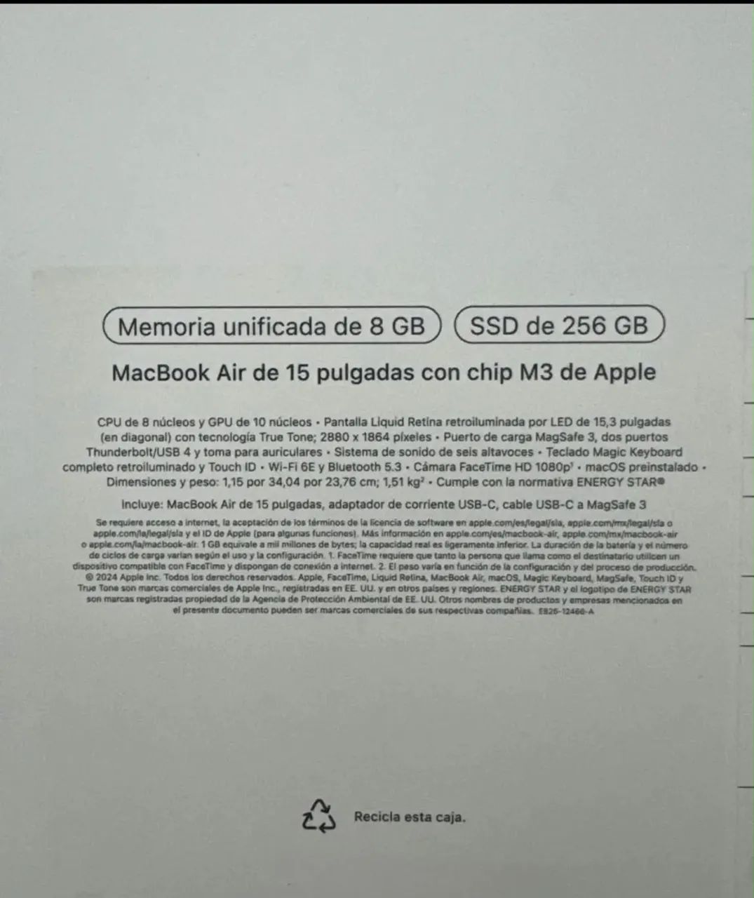 MacBook Air de 15 polegadas com chip M3, 8 GB de memória e SSD de 256 GB, - Foto 2