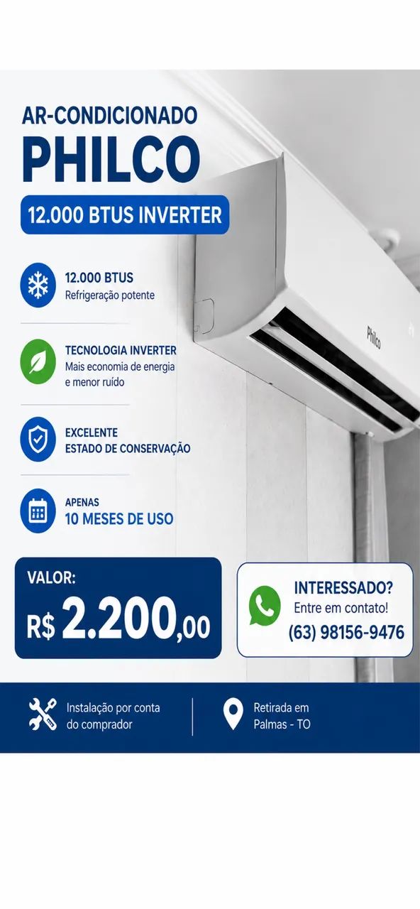 Ar condicionado inverter em ótimo estado 