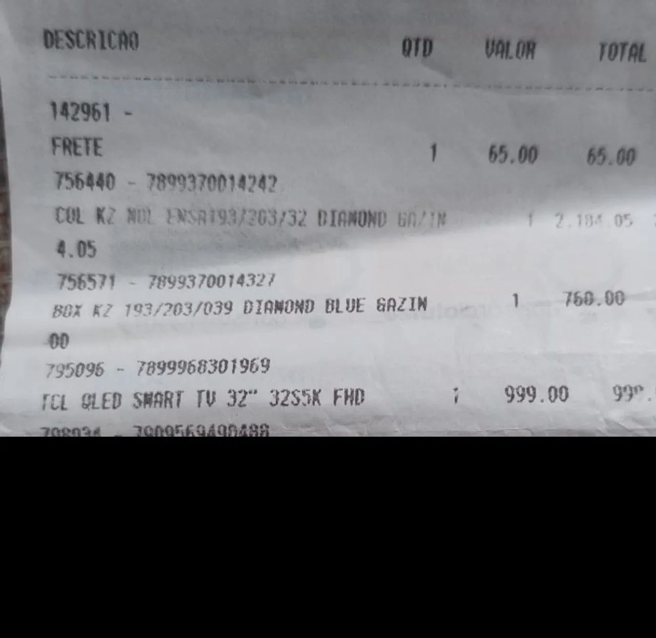 TV nova tirar diretamente na loja 