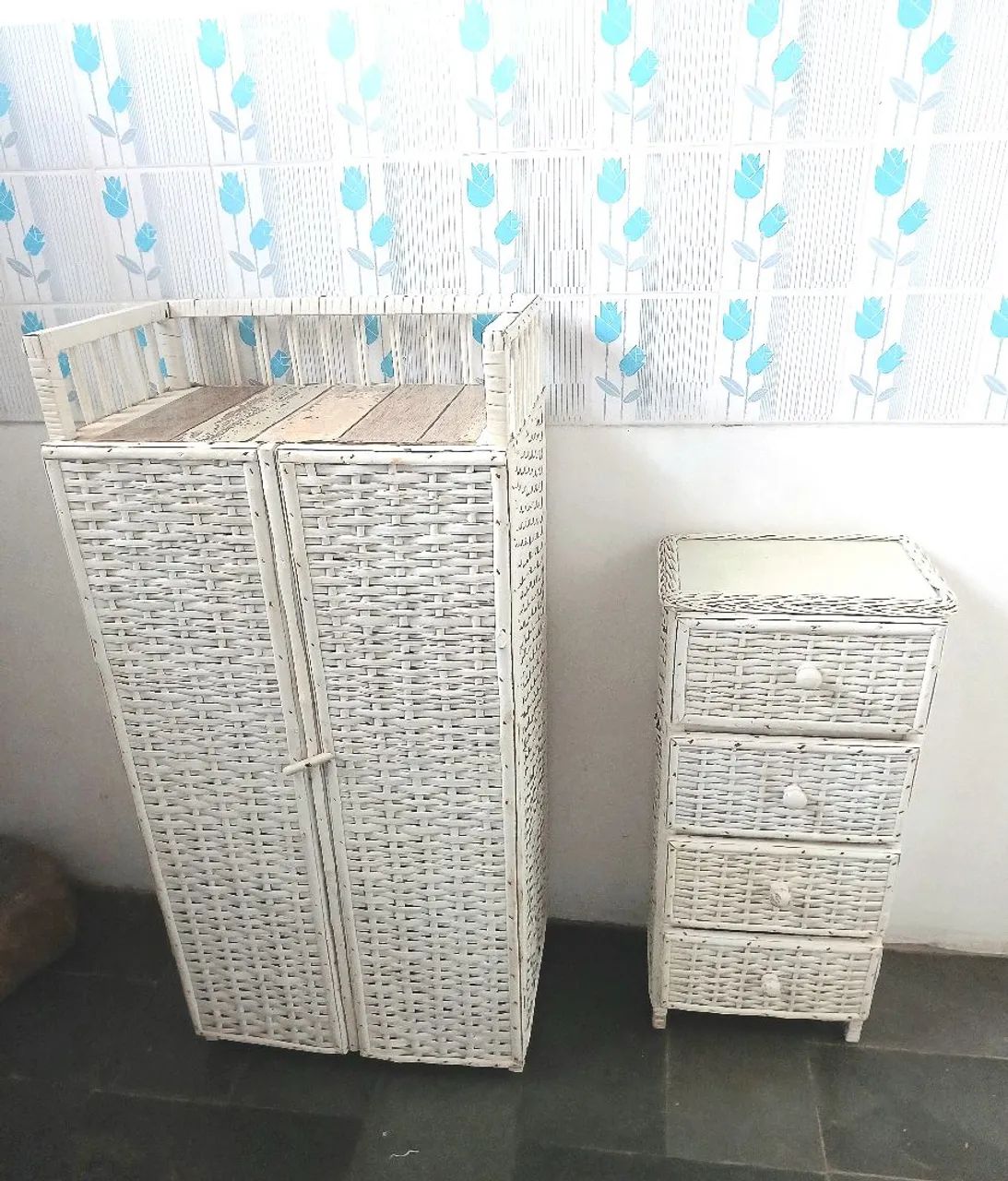 Conjunto de armários de vime 