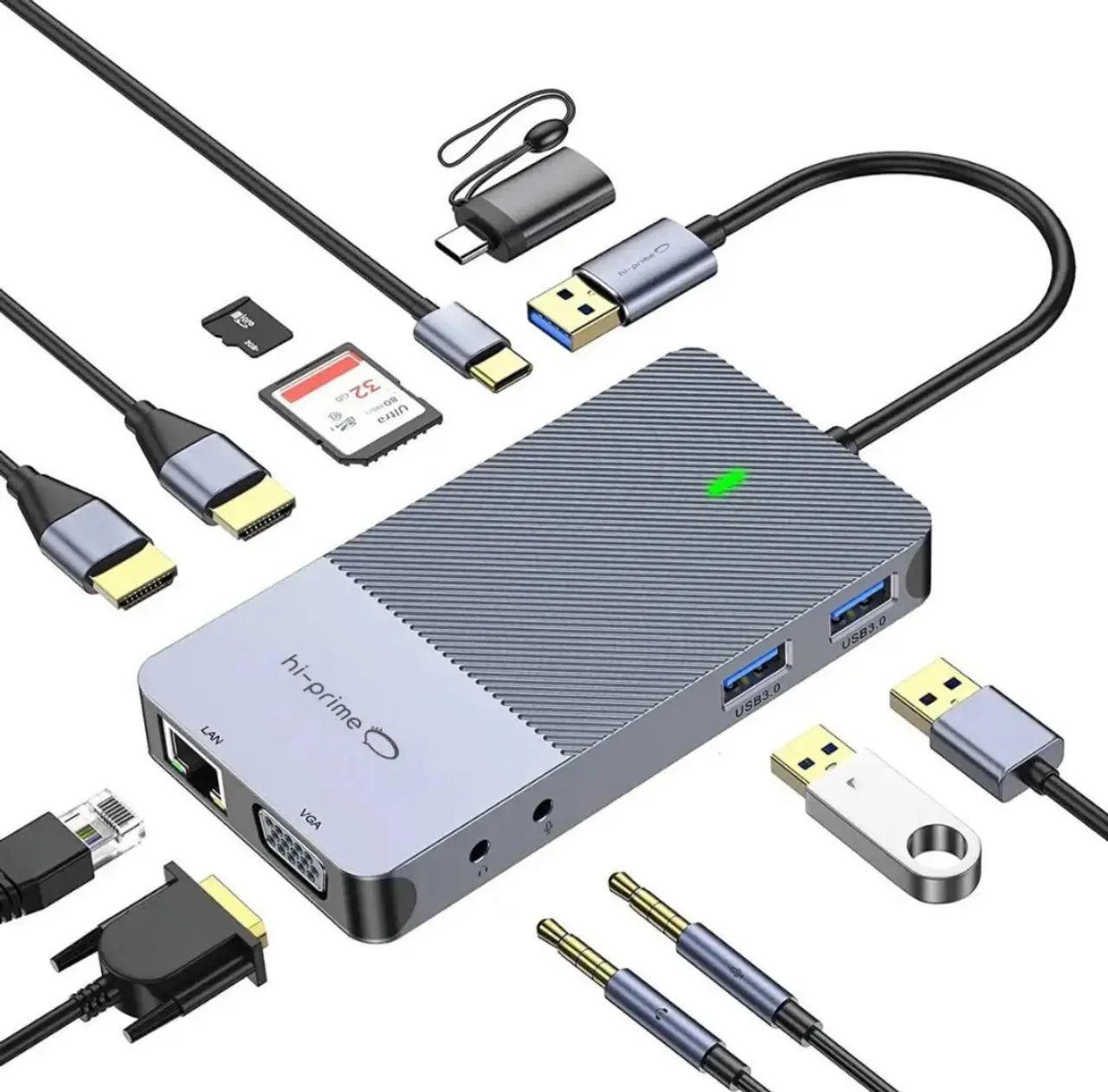 Hub DockStation Displaylink c/ Saída 4K HDMI USB-C E USB-A. Dupla tela pra Mac m1