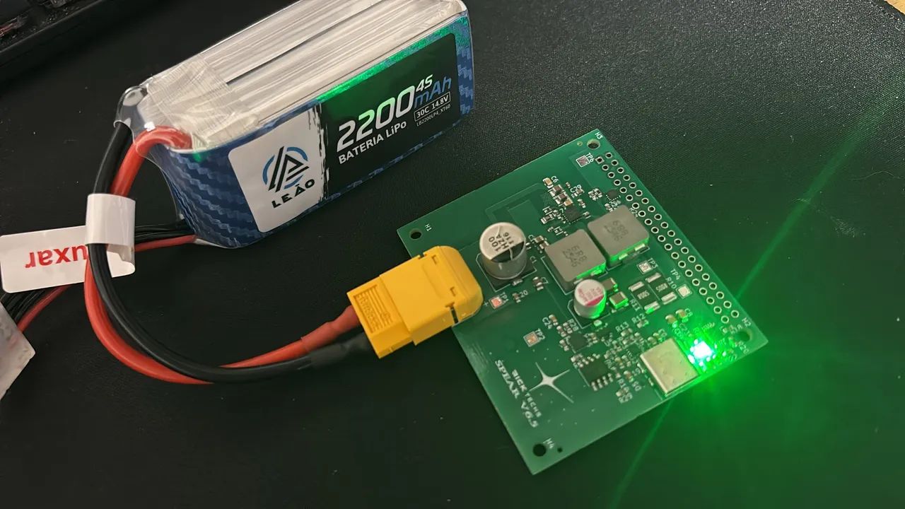 Hat de energia para pi 5 (bateria lipo 4s) 