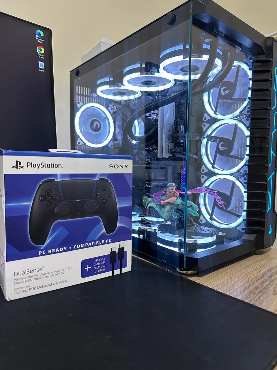 CONTROLE PS5 PRETO PC READY COM CABO - LACRADO