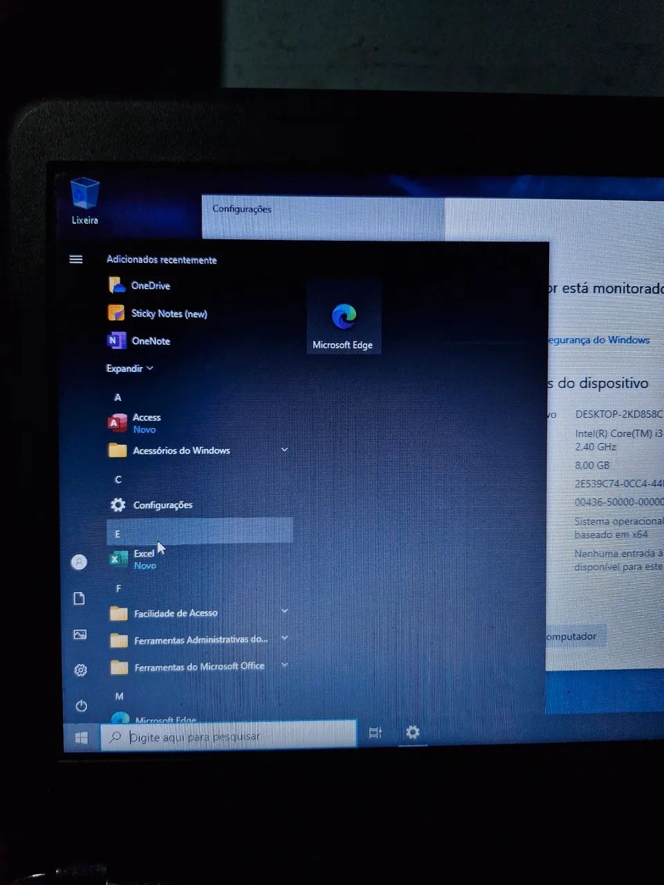 Notebook HP | core i3 | 8GB de ram | tela 14" | Windows 10 + Office | Bateria Viciada - Foto 5