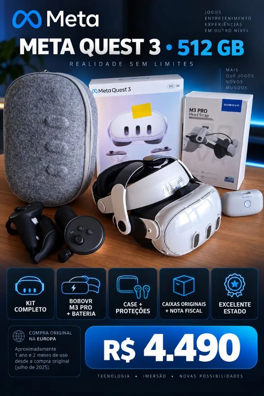  Quest 3 512GB 本体 BOBOVR M3 PRO META QUEST 3 512GB + BOBOVR M3 PRO ? KIT COMPLETO - Consoles de
