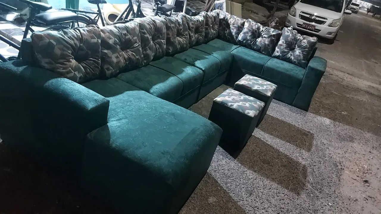 Sofá U nove lugares novos e completos, várias cores  - Foto 5