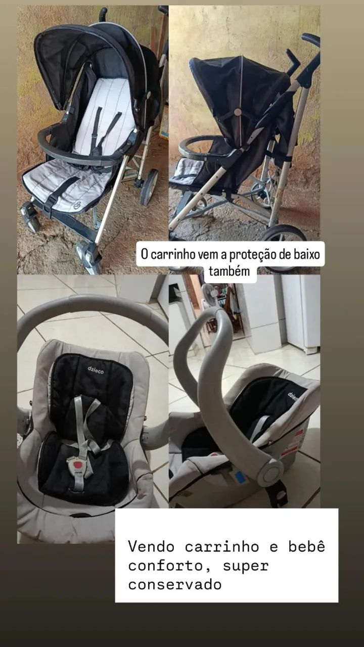 Carrinho de bebê e bebê conforto Da Galzerano 