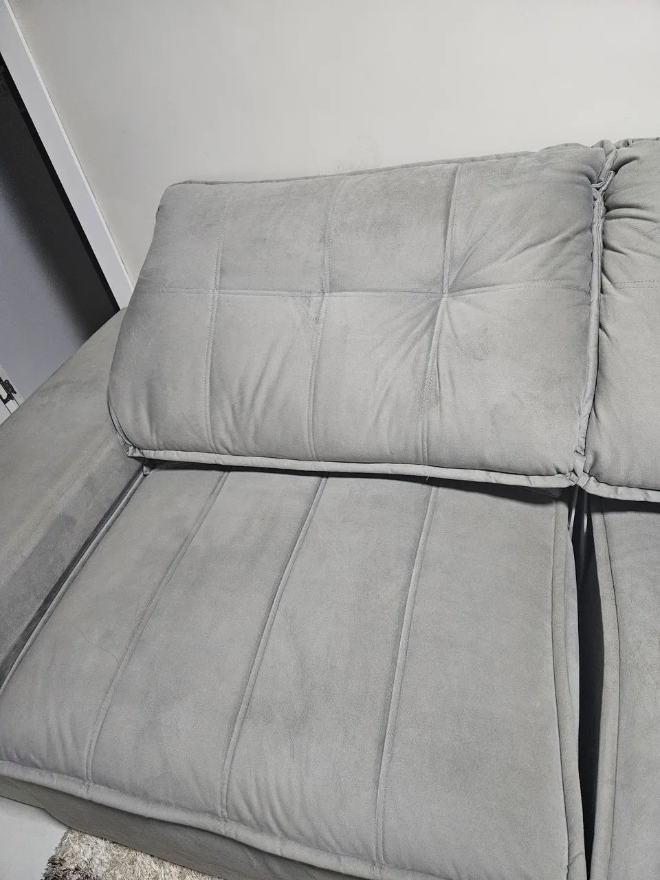 Sofá retrátil 2,50 cinza - Foto 4