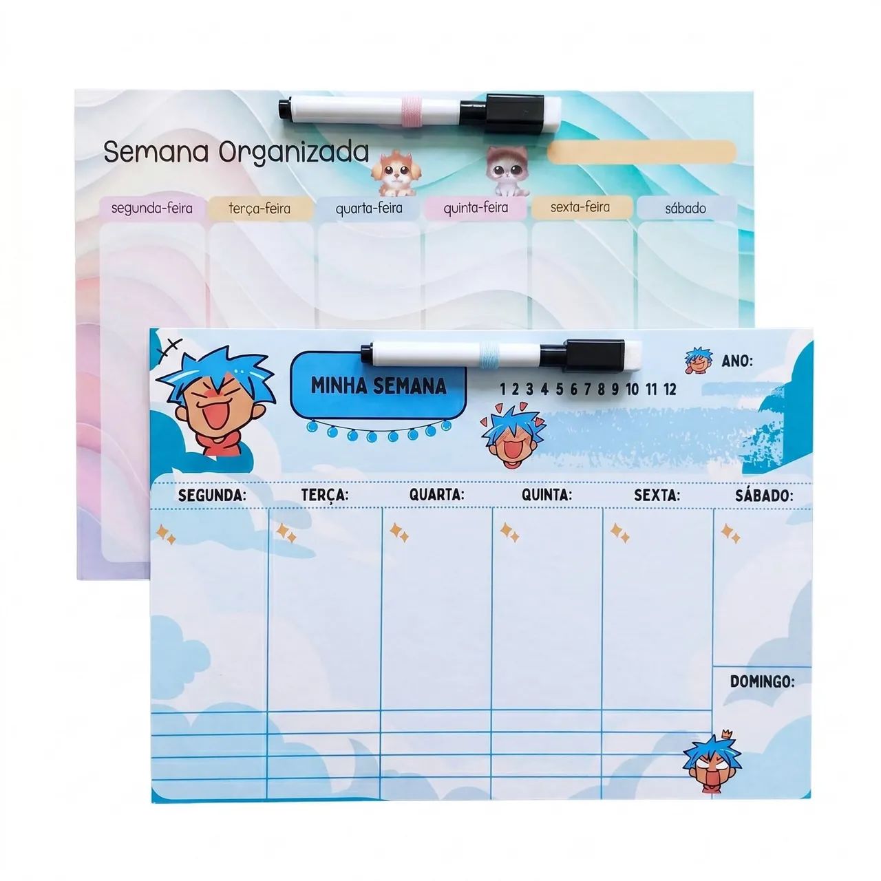 Planejador Semanal com caneta apagavel e imã  - Foto 2