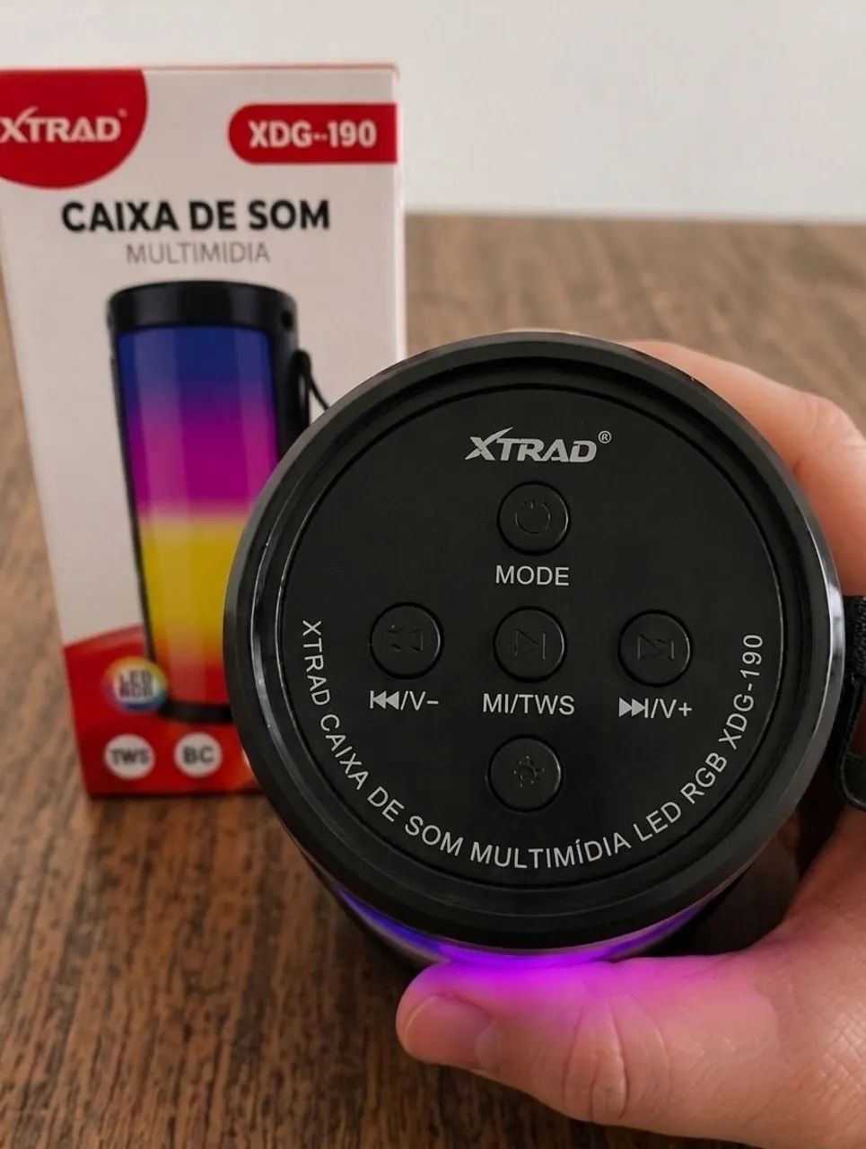 Caixinha de som Bluetooth com RGB - Foto 2