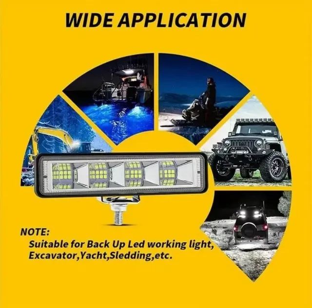Par de Barras de Luz Automotivas de Alumínio de 6 Polegadas com 24 LEDs - Foto 4