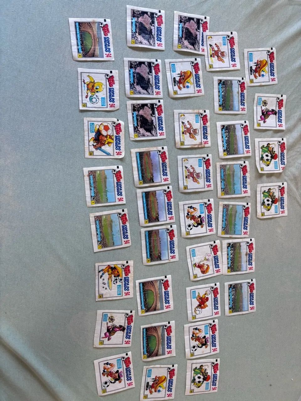 Figurinhas ping pong com 37 , copa do mundo de 94 chiclete 