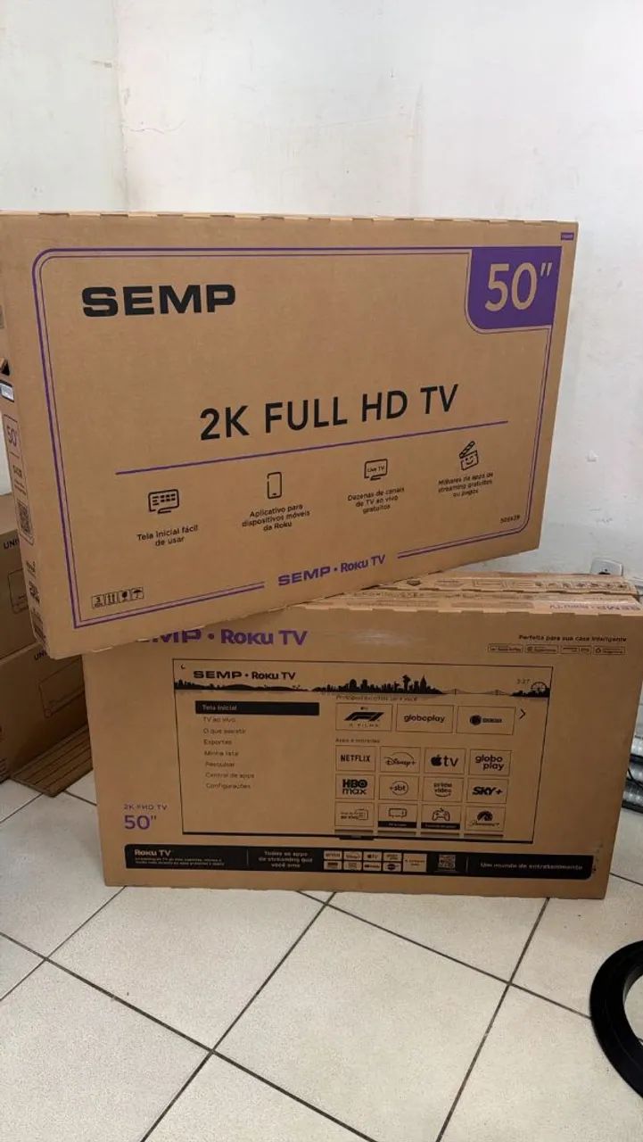 TV Semp 50 Polegadas Roku TV 2K Full HD Nova