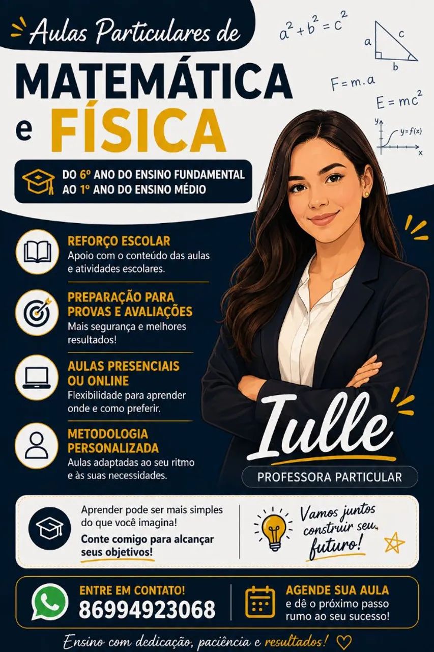Professora de Matemática e de Física