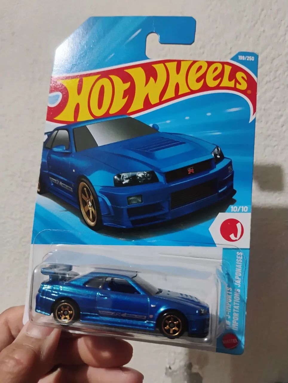 Hot Wheels skyline r34 azul 