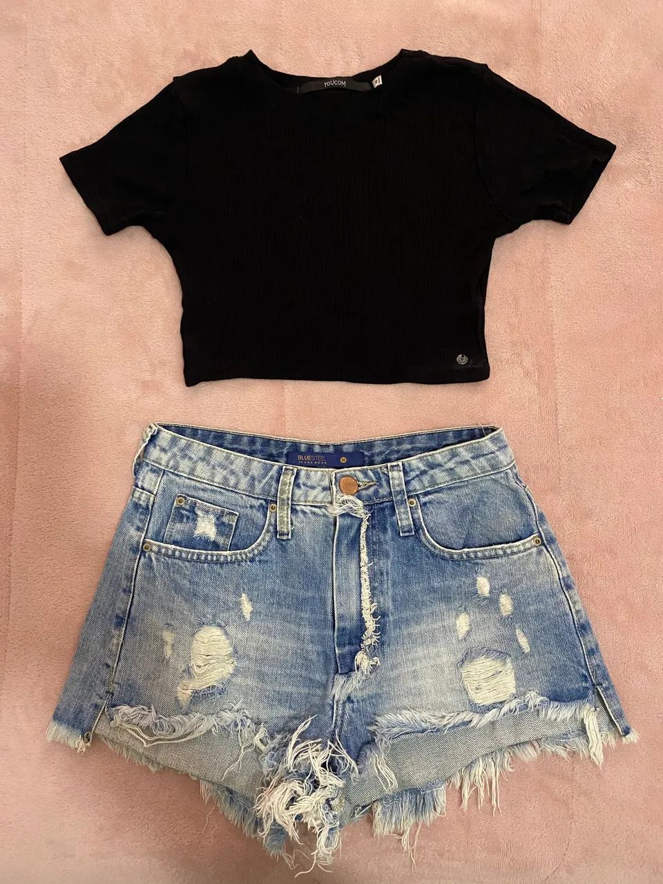 Short jeans 36 + 3 blusas YouCom/Renner - Foto 2