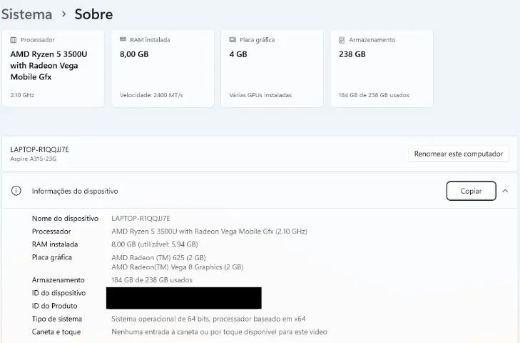 Notebook Acer Aspire 4 Ryzen 5 - Foto 2