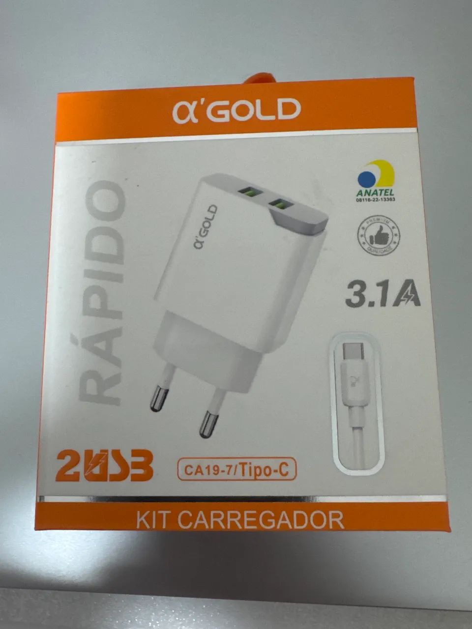 Carregador Gold micro , Fonte 2 entrada USB  - Foto 3
